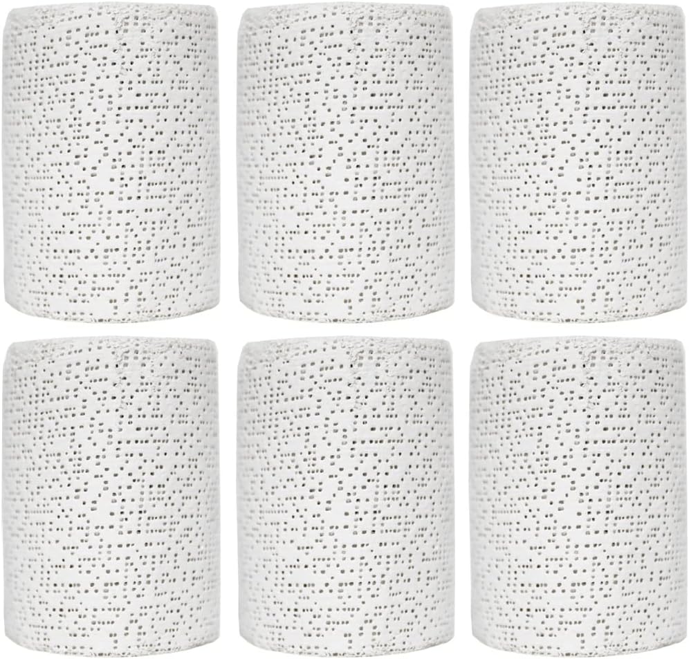 Romase 6 Pack 4in x 15Feet Cloth Plaster Strips Wrap Rolls for Arts and Crafts Projects Bandages for Hobby Craft Plaster Cloth Gauze Bandage for Masks, Scenery, Belly Cast
