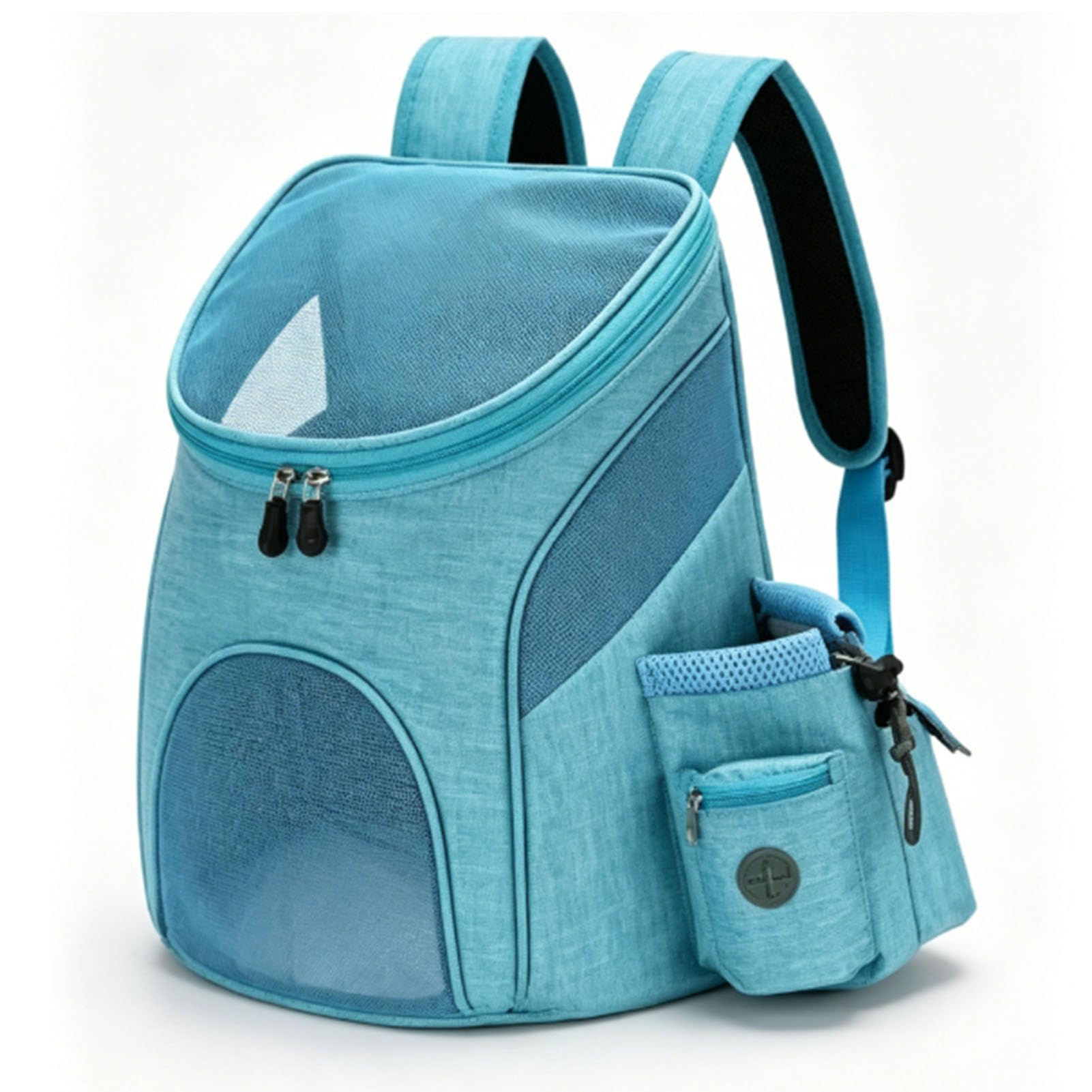 Asixxsix Mochila transportadora Plegable para Gatos, transportín para Mascotas con Malla Transpirable, Correas Dobles para los Hombros, para Gatos y Perros pequeños y medianos (Azul Claro)