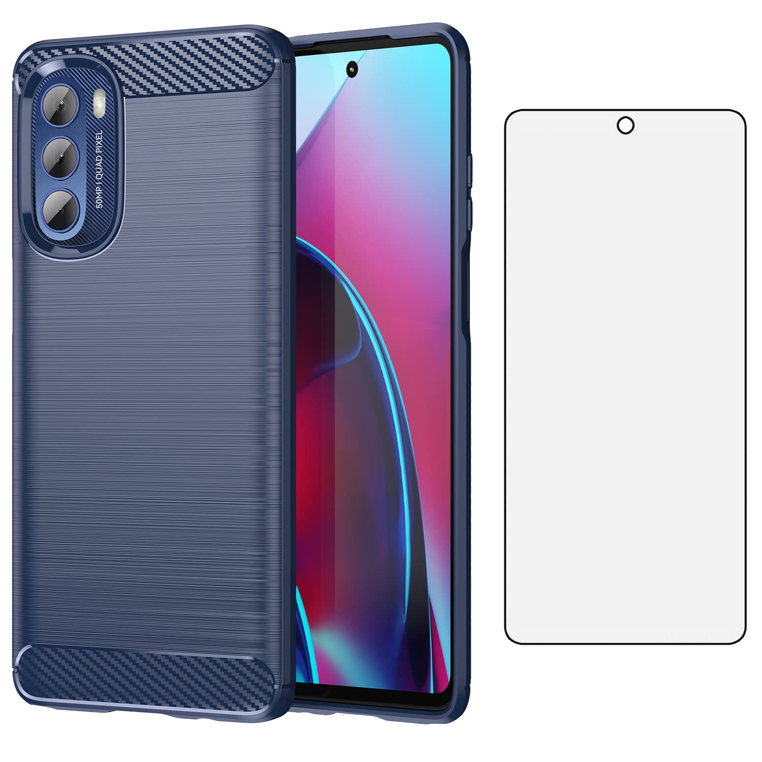 Asuwish Phone Case for Motorola Moto G Stylus 5G 2022 with Tempered Glass Screen Protector Cover and Cell Accessories Silicone Soft Rubber XT2215-1