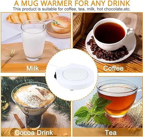 Miniatura 6 de Calentador de taza de café, cómodo de uso, 4.5 x 4.5 x 0.8 pulgadas, práctico calentador de café con enchufe USB para café, té, leche, chocolate