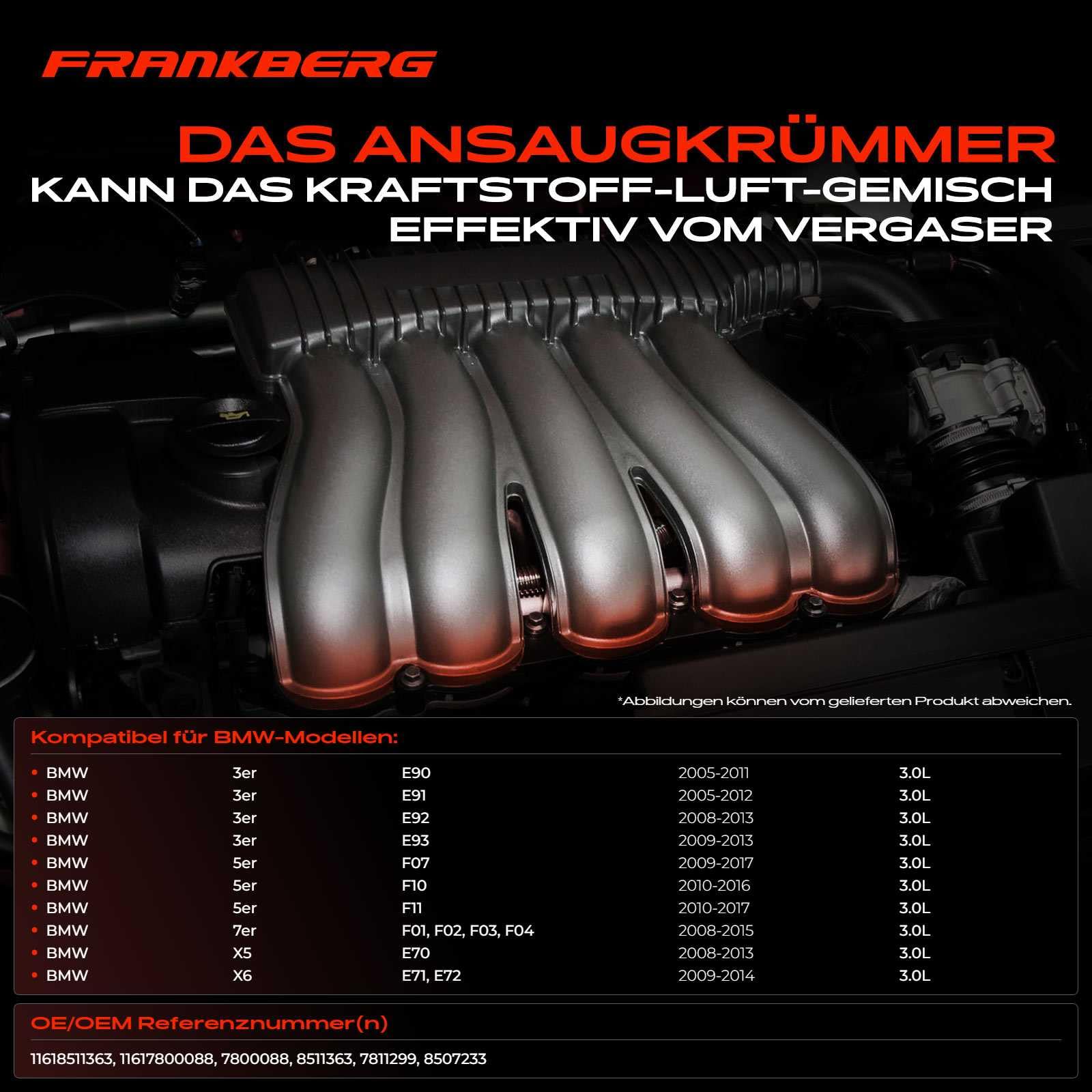 Frankberg Ansaugkrümmer 3.0L Diesel mit Dichtung Stellantrieb