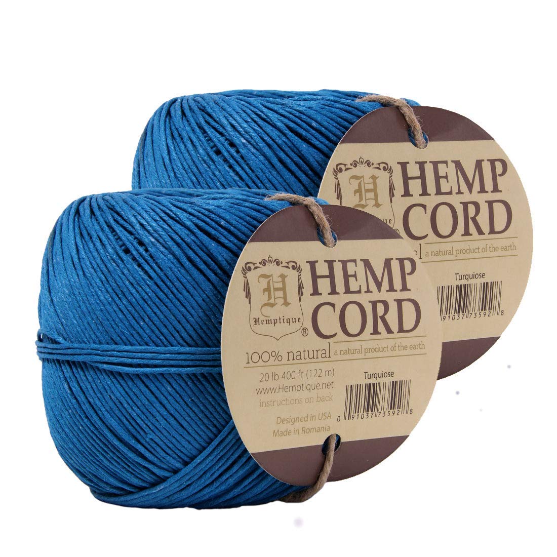 Cuerda de cáñamo para joyería y macramé Hemptique, hilo biodegradable de 122 metros