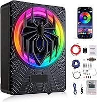 SIXWIN 1000W Slim Under Seat Active Subwoofer 10-Inch with RGB Lights for Trucks SUVs Jeeps MPVs