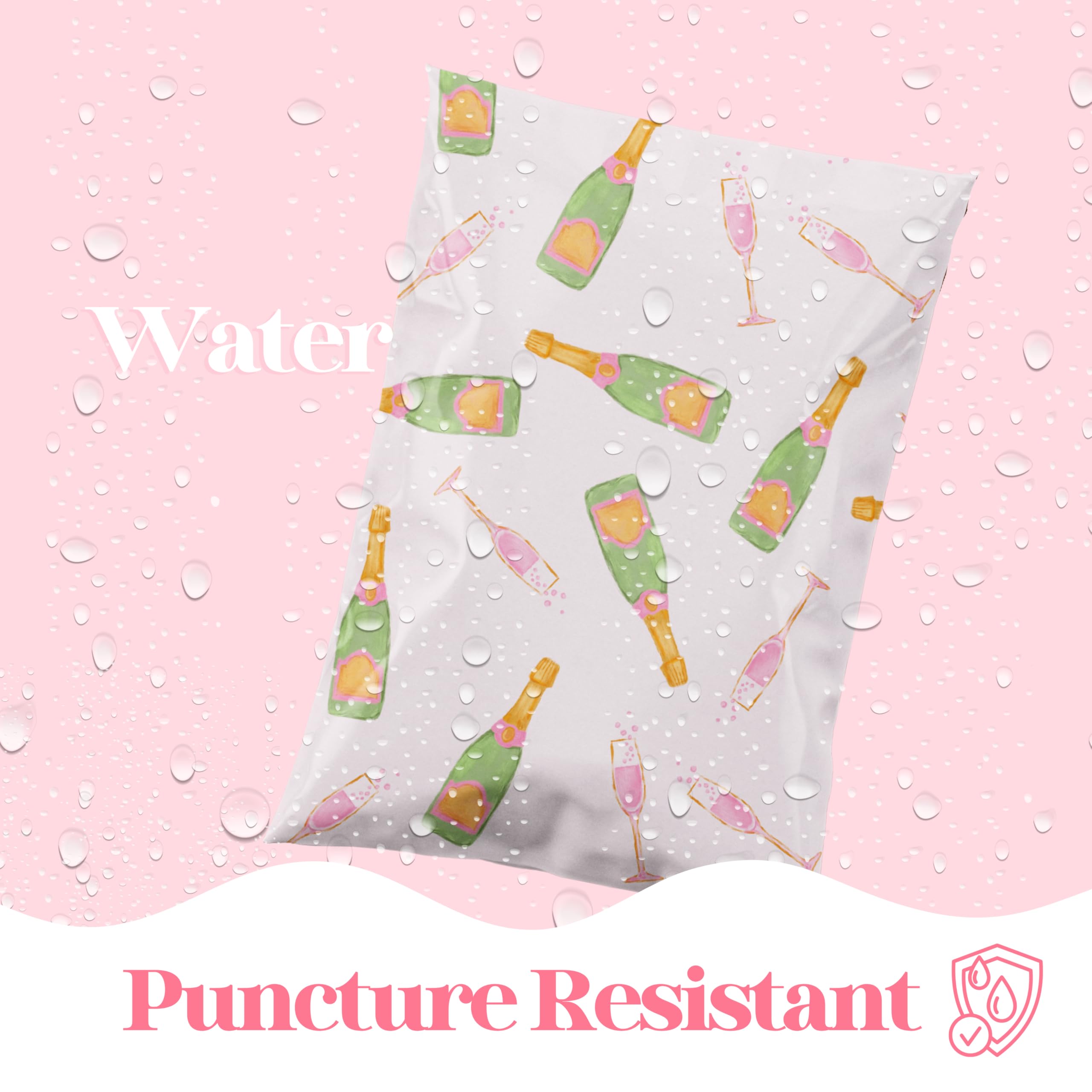 Pretty Package Store Versandtaschen, 25,4 x 33 cm, Champagner, 100 Stück | Robuste, wasserdichte, selbstklebende Versandtaschen, reißfest, für kleine Unternehmensverpackungen, Großversandumschläge