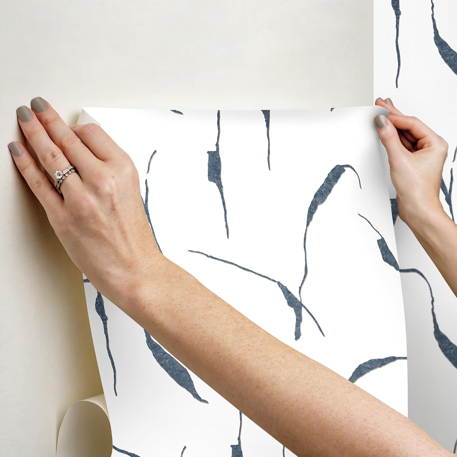 Nikki Chu Ivory Coast Stone and Glint Premium Peel and Stick Wallpaper, PSW1654RL