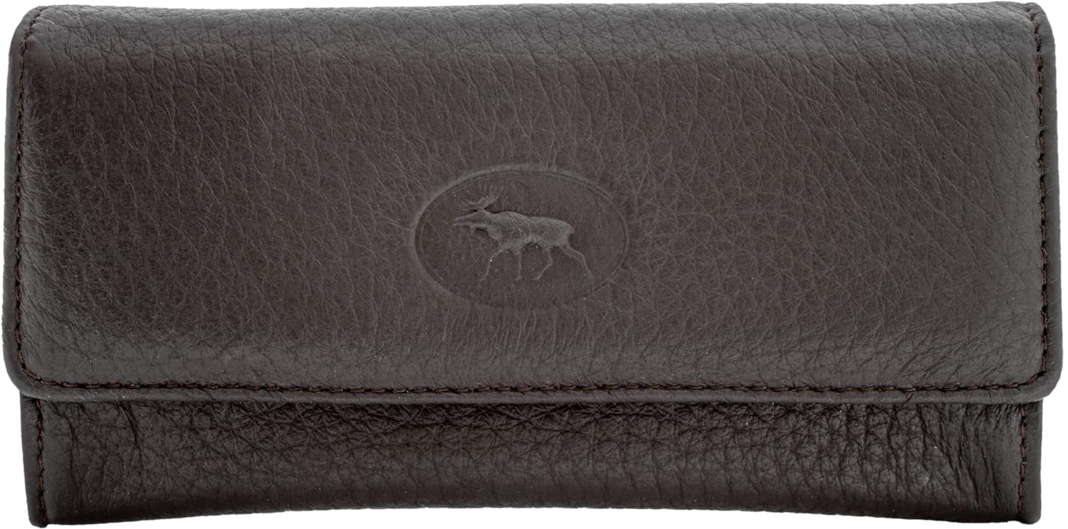 Simoneto Elk T7 Large Tobacco Pouch Dark Brown / Scandinavian Elk Leather / Rubber Inner Lining / 150 x 75 x 10 mm / Made in Germany