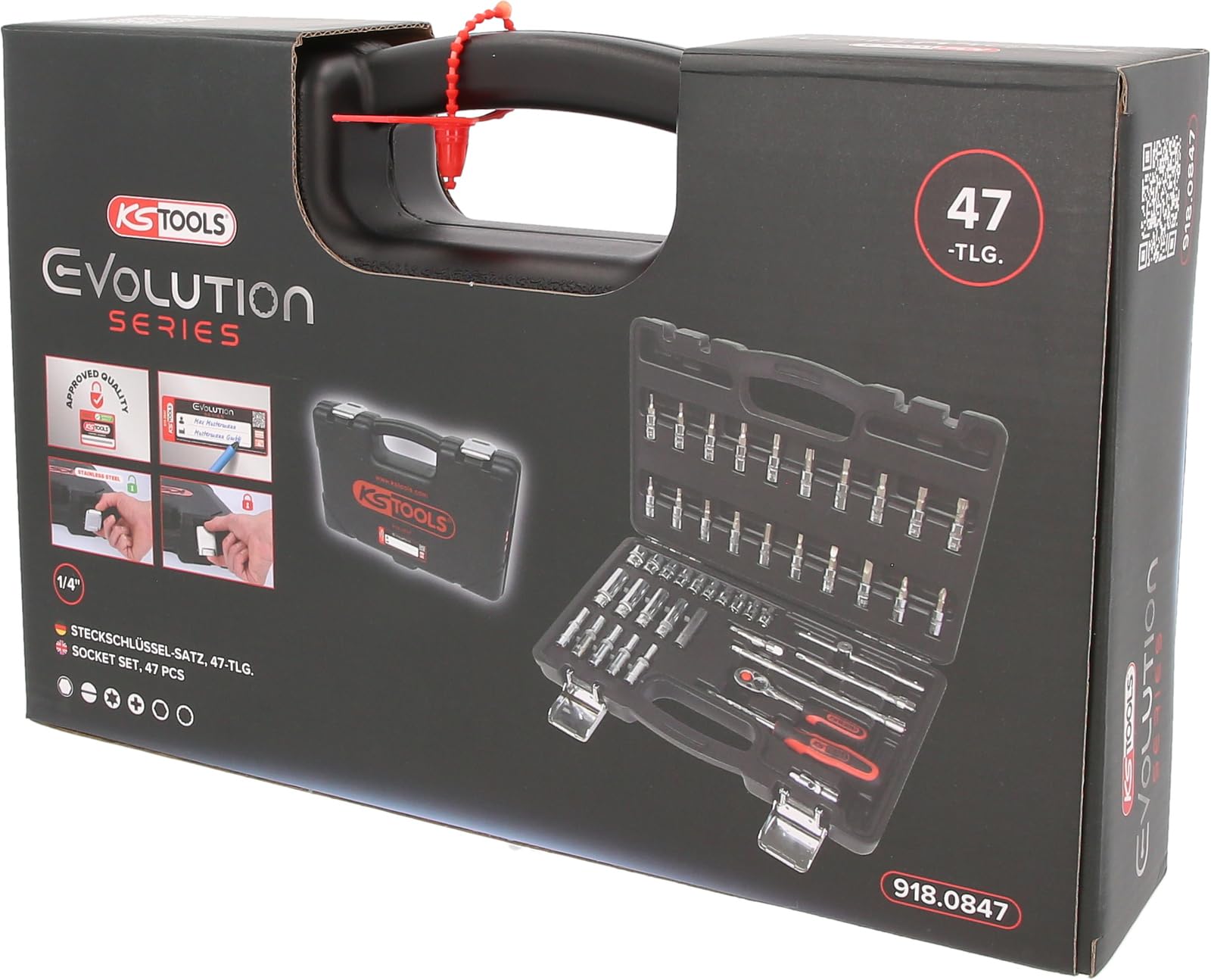 KS Tools 918.0847 1/4" Juego de llaves de vaso CHROMEplus, 47 pzs