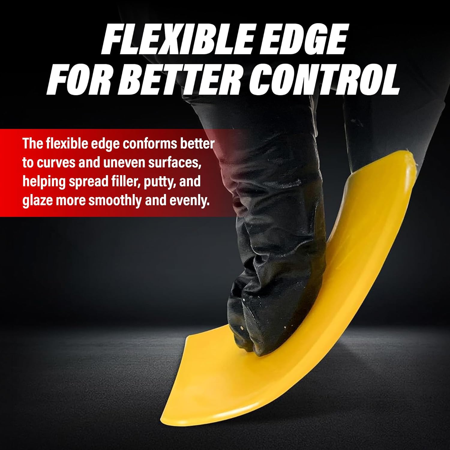 LAUCO Auto Body Filler Spreaders (100 Pieces) - Yellow Reusable Plastic Spreader for Automotive Fillers, Putties, Glazes, Caulks and Paint - Easy Application (100, 4")