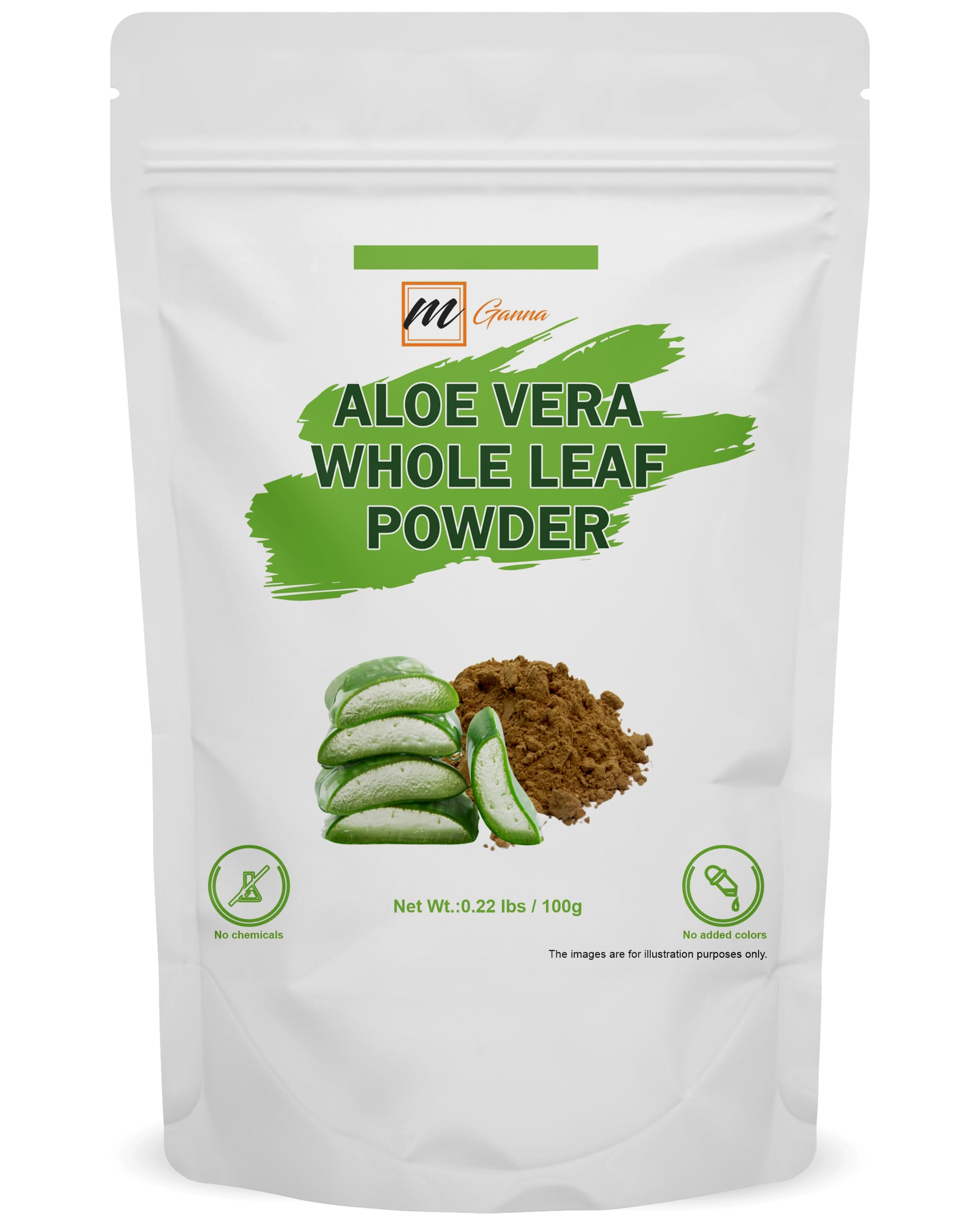 100% Natural Aloe Vera Leaf Powder Pure Aloe Barbadensis 0.22 LBS /100 Grams
