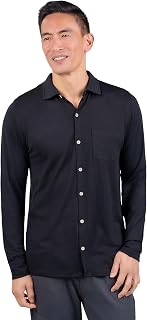 Woolly Clothing Herren Merinowolle Langarm Knopfleiste – feuchtigkeitsableitend, atmungsaktiv, geruchshemmend