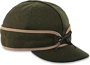 Stormy Kromer The Original Cap, Wool Blend Hat, Winter Warm Outdoor Cap for Men, Women, with Cotton Flannel Lining, Earflaps, Classic Cold Weather Gift, Olive, 7 1/8