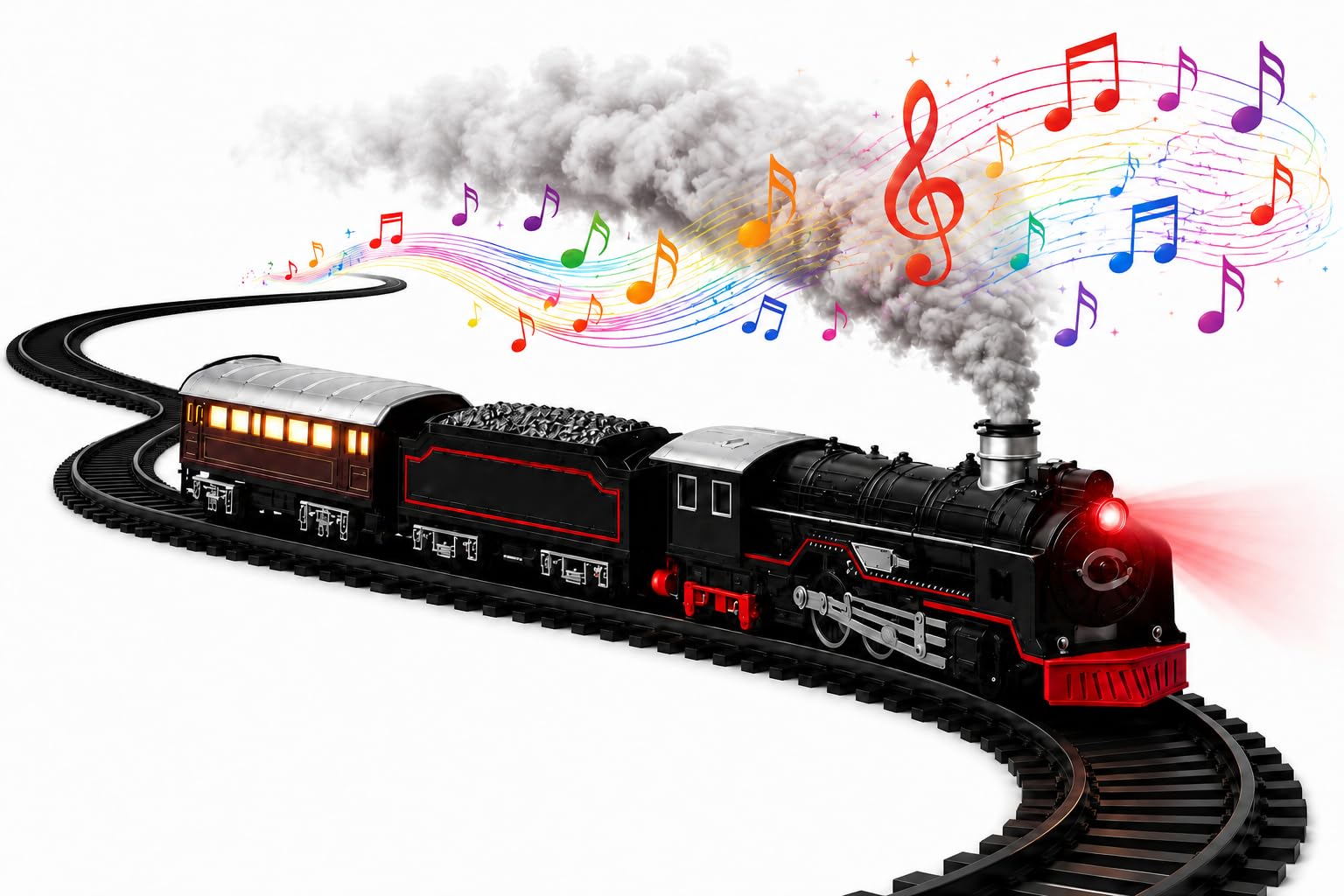 Rechargeable Toy Train Set with Smoke & Sound -7 Rechargeable Toy Train Set with Smoke & Sound -7