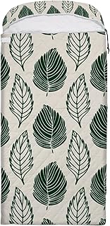 DreamBay Saco de dormir para adultos, folhas verdes, 14 estações, impermeável, para acampamento, mochilão, caminhadas, sacos de dormir leves para clima frio para homens e crianças