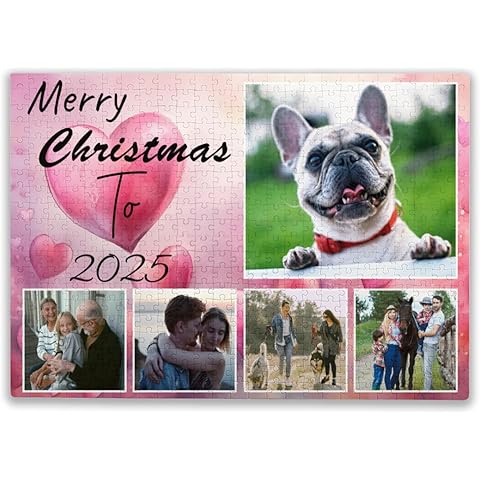 Made in USA Custom Puzzles from Photos, 500 Piece Puzzle for Adults, Personalized Jigsaw Puzzles with Photo Text, Photo Puzzles Personalized Gifts for Family Pet Birthday Christmas Halloween