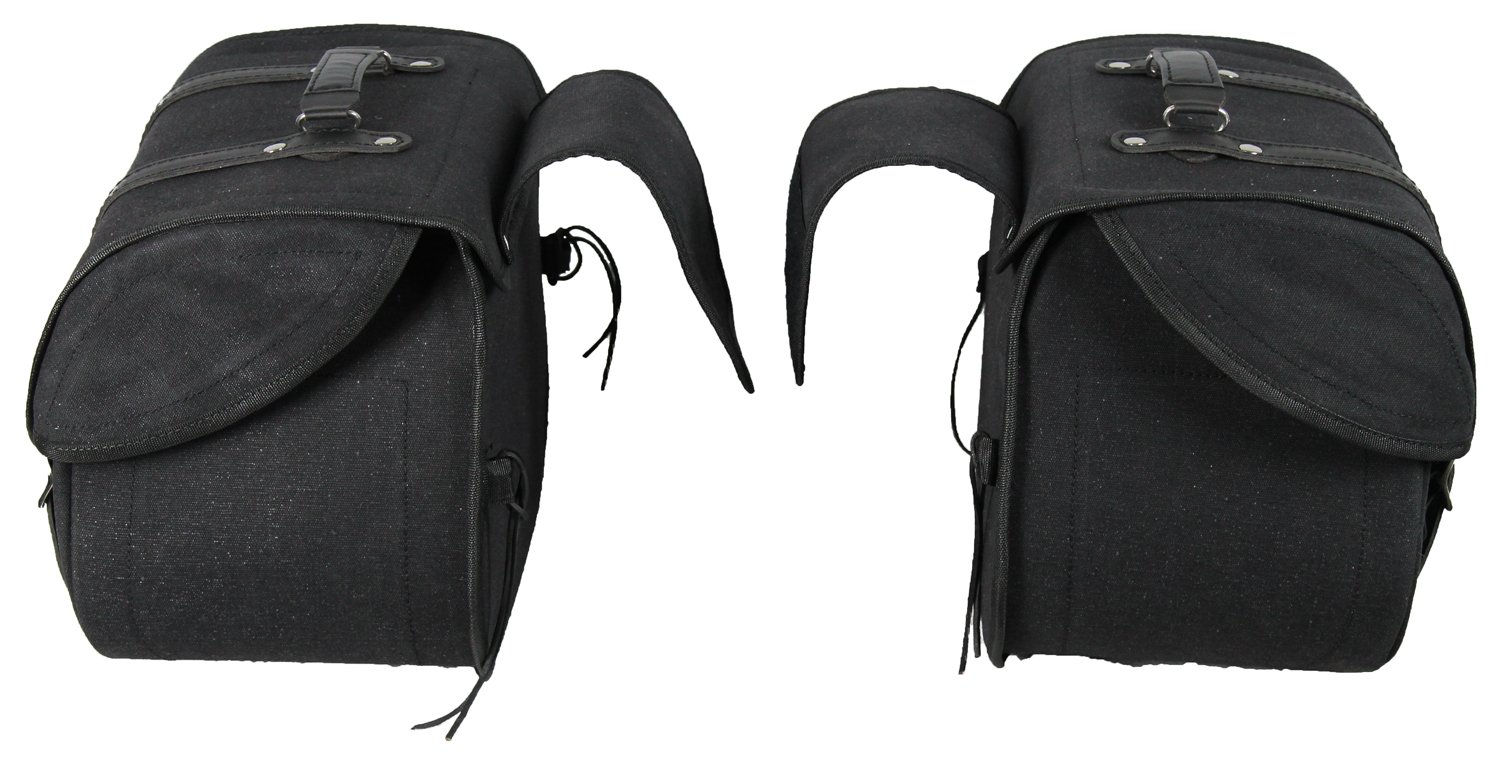 LOVO - Alforjas Laterales para Moto de Lona (Canvas) - Alforjas Moto Custom de Alta Resistencia Impermeables - Maletas Laterales Motociclismo - Accesorios para Motoristas Premium - 2 x 25 litros