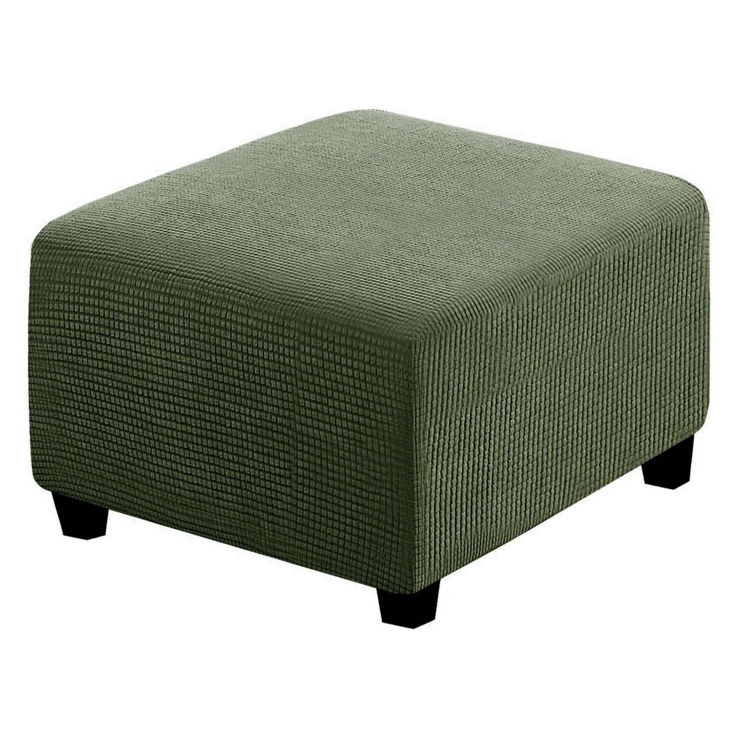 YYDSWTW Footstool Stool Cover Seat Cover Stool Covers Square Foot Rests for Living Room Footstools and Pouffes Stool Cover Footstool Cover 43-56cm dark green