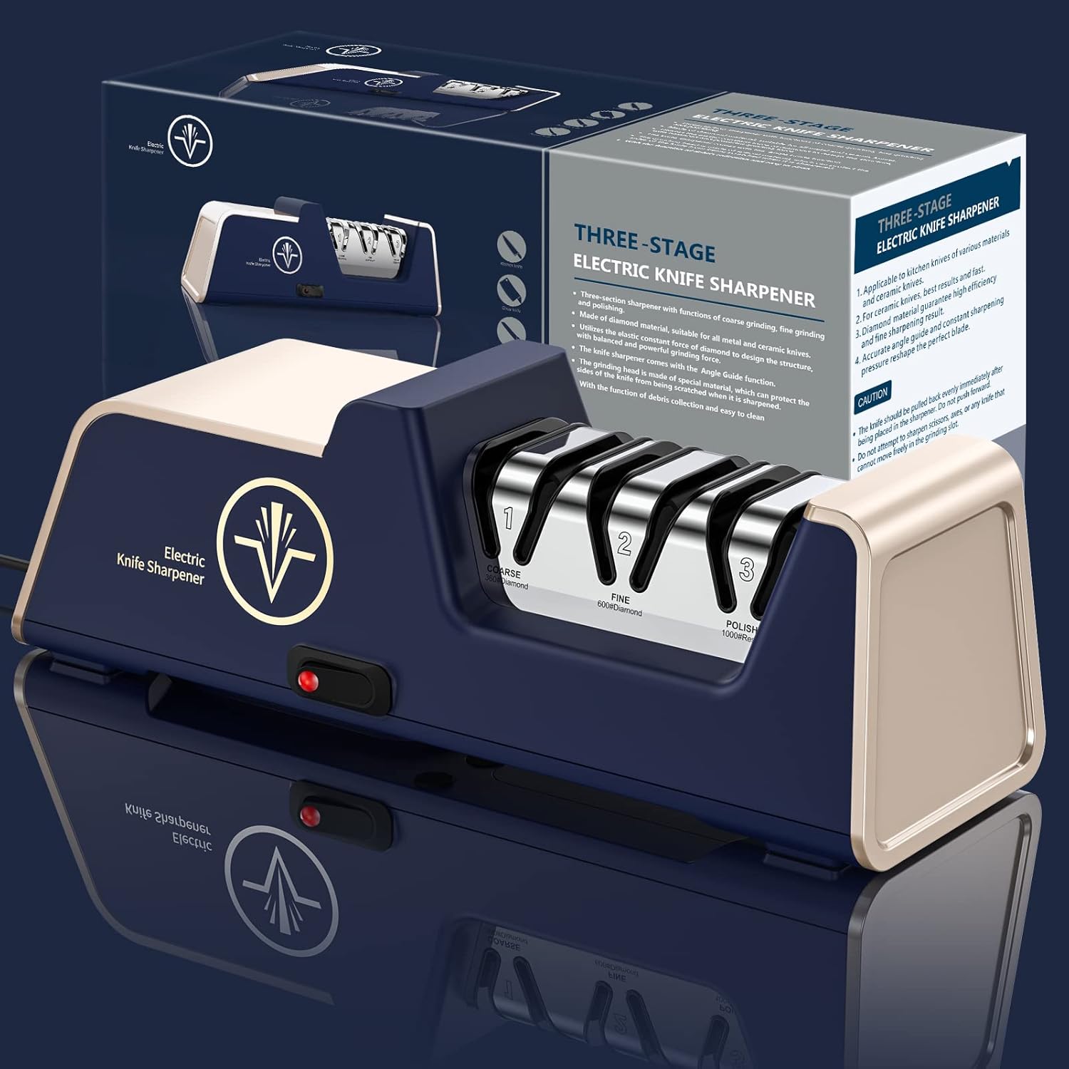 Professional Electric Knife Sharpener with 100% Diamond Abrasives
