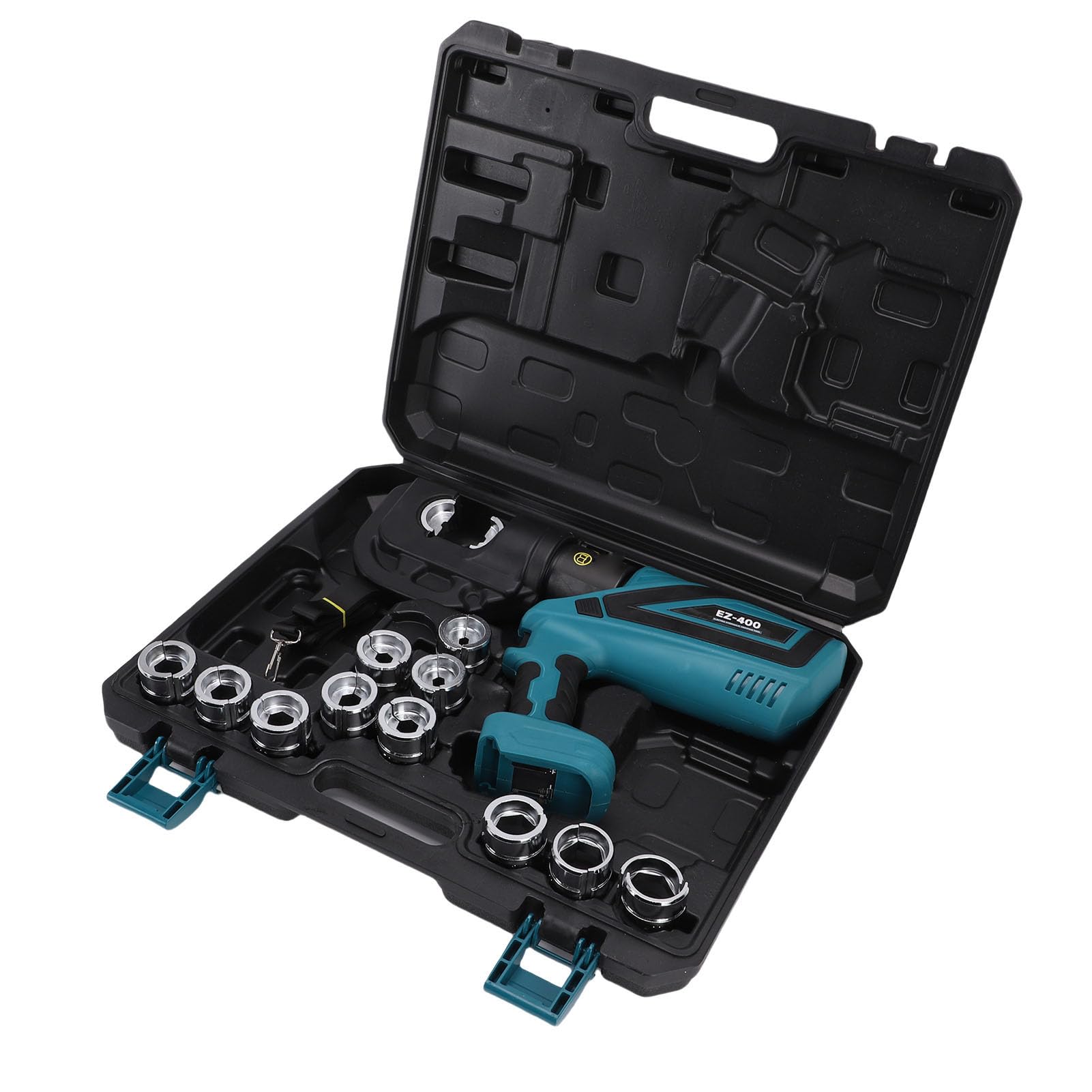 Fockety Electric Hydraulic Crimping Tool, 120KN Power with 360 Degree Rotating Head and Dual LED Lights for Copper Aluminum Cables Electrical Crimping Applications