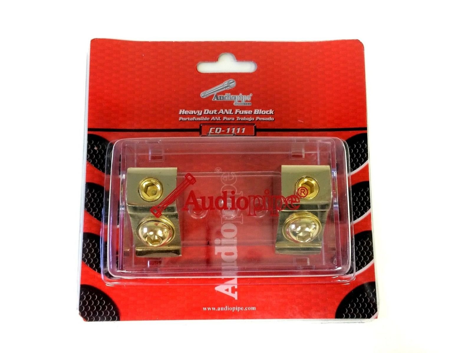 New Audiopipe Solid Brass Gold Finish ANL Fuse Holder Power Distribution Block