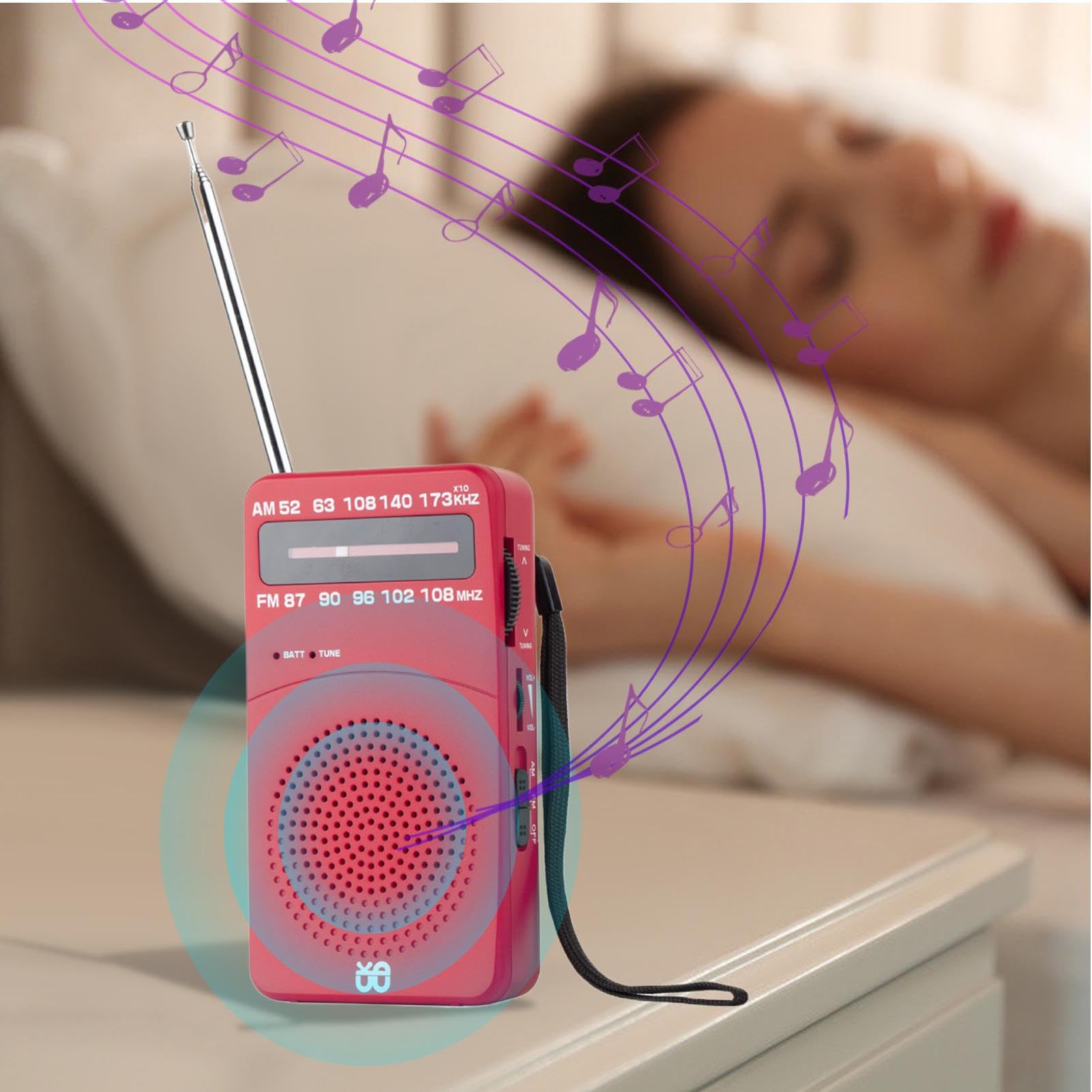 Radio Portable AM/FM Sur Piles - Design Rétro, Compacte (13x7.8 Cm), Idéale Pour Maison, Camping Et Voyage - 11