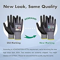 Vista 8 de KAYGO MicroFoam - Guantes de trabajo con revestimiento de nitrilo, 12 pares KG19N de nailon de punto sin costuras, micropuntos para un mejor agarre