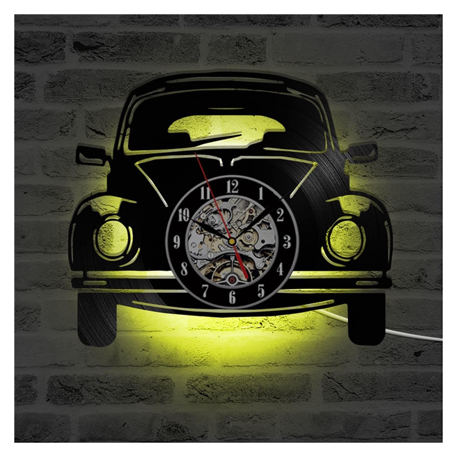 car clocks sold on Temu United States | Wall Clock Car-shaped Remote Control LED Wall Clock 3D Decoration | ソムリエナイフ | LHD8QER