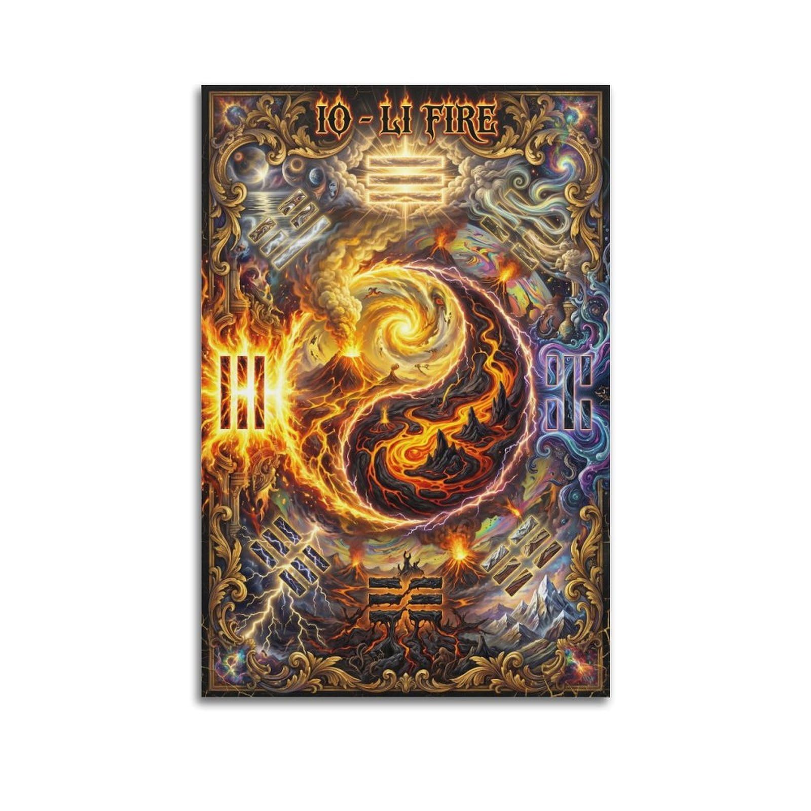 OKNGB Cosmic Bagua Yin Yang Poster Io Moon Tai Chi Zen Meditation Energy Decorative Painting Canvas Art Picture 20x30inch(50x75cm)