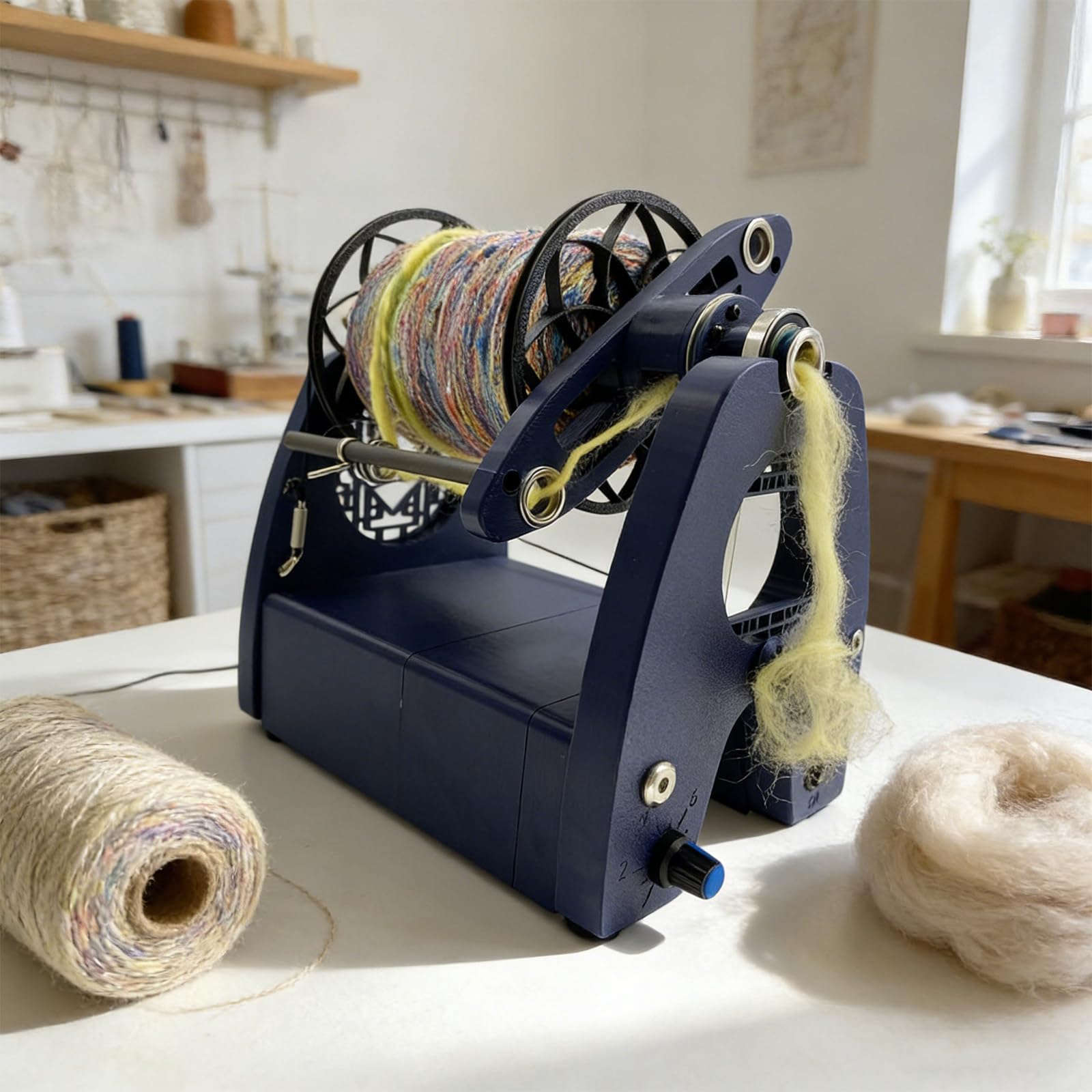 SENJINGHUA Automatic Yarn Spinning & Winding Machine, Modular Design, Handles Multiple Fibers with Adjustable Speed for Efficient Processing WithPedals