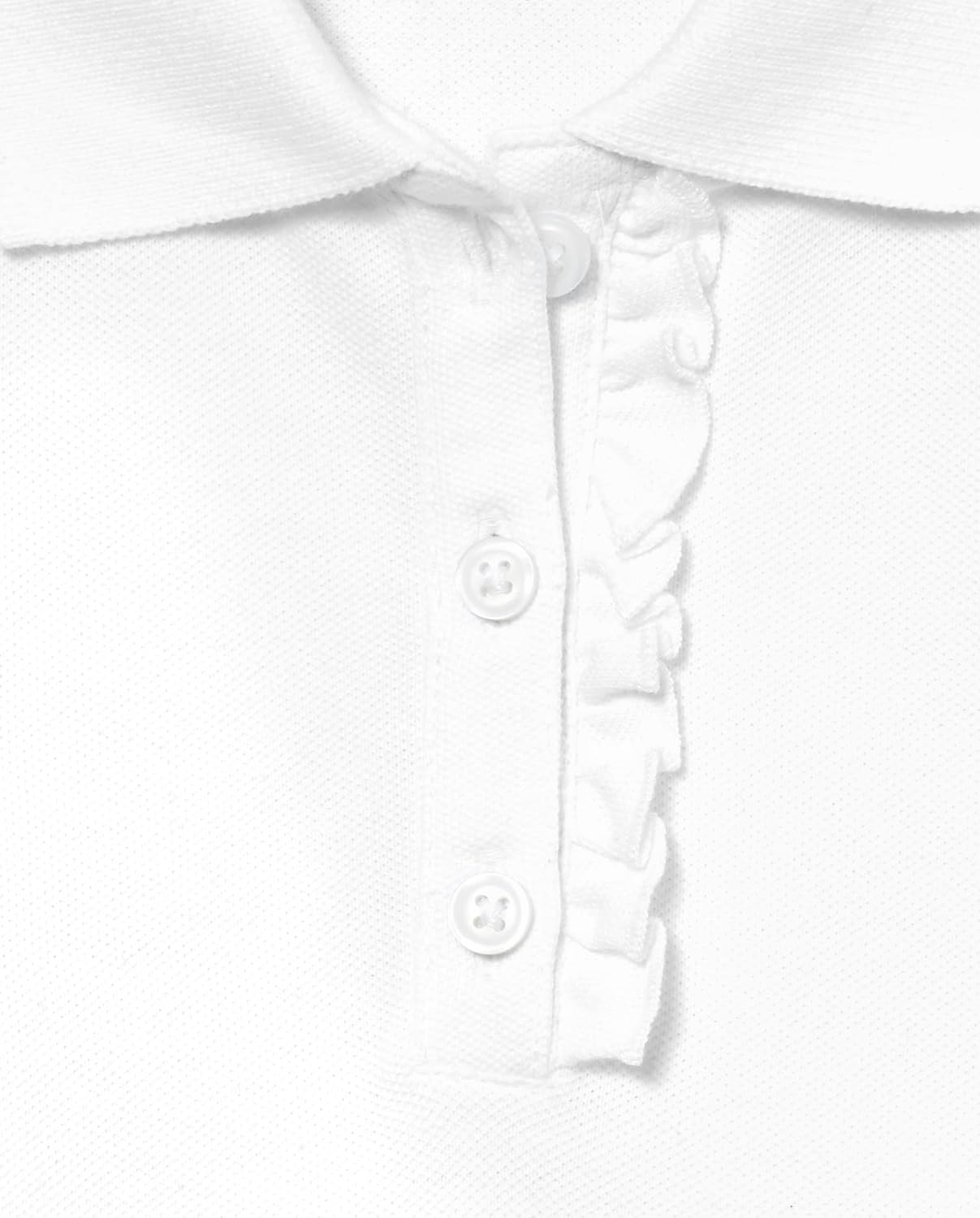 The Children's Place Girls' Uniform Long Sleeve Ruffle Pique Polo - Image 2