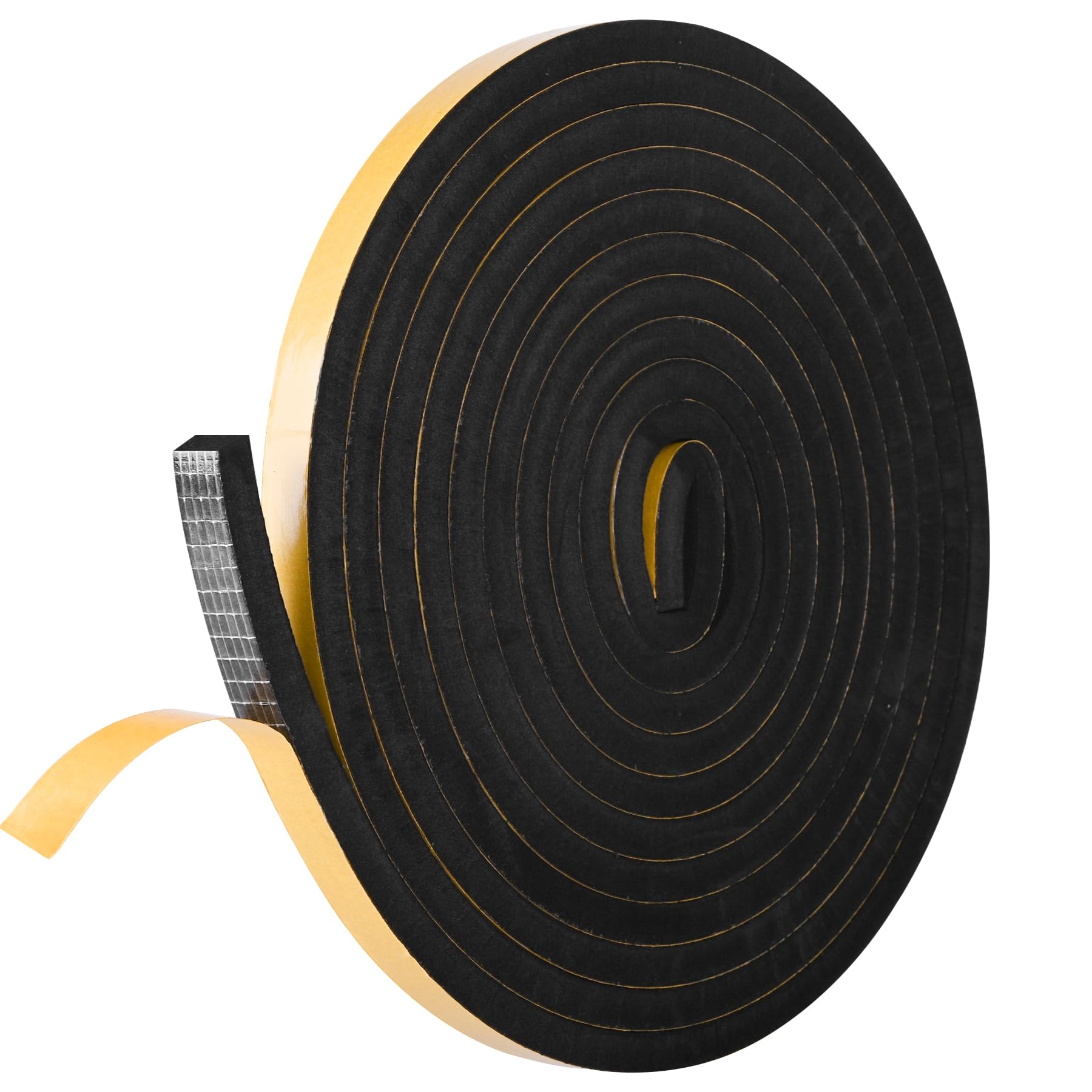 Self Adhesive Foam Tape Weatherstrip 1/2in x 3/8in x 16.5Ft High Density Foam Insulation Strips Foam Seal Weather Stripping with Strong Adhesive for Door and Window Sound Isolation Soundproofing