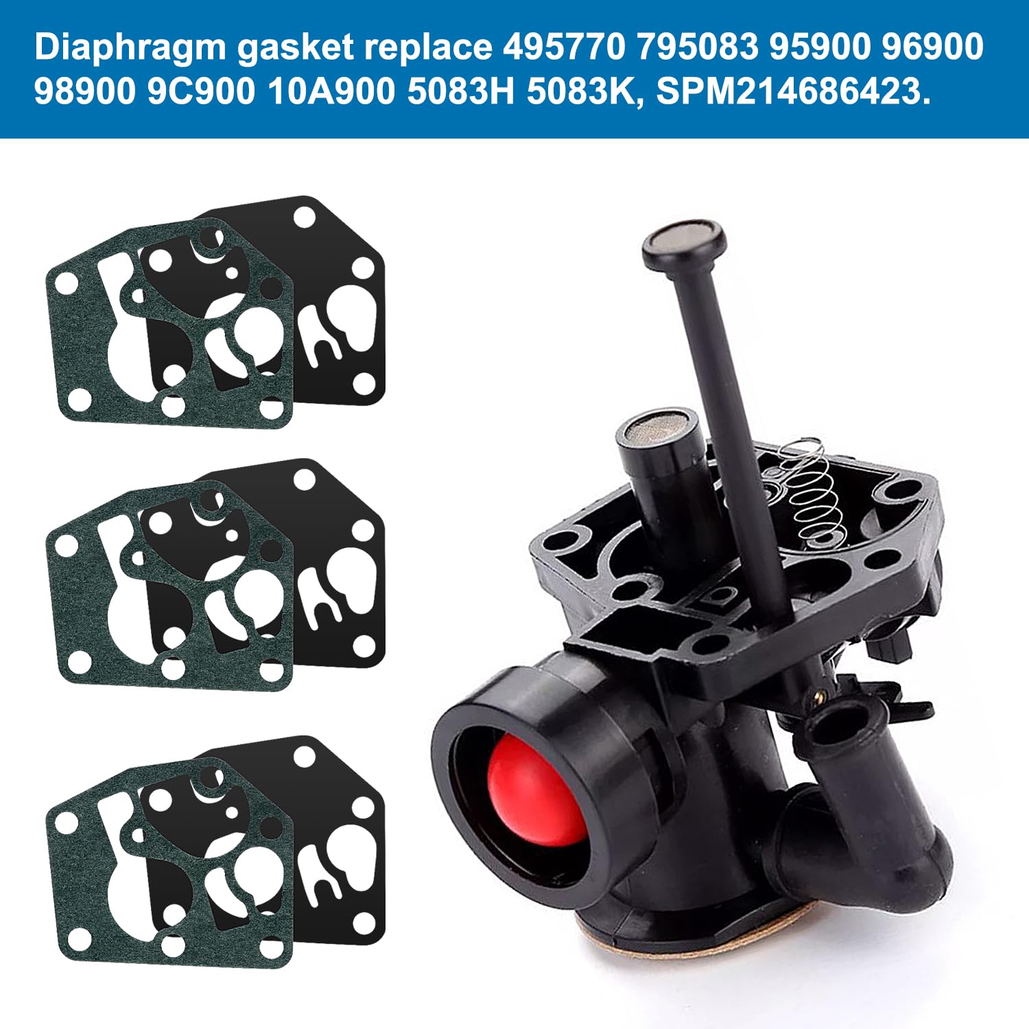 20 Set Guarnizioni Diaframma Per Carburatore - Ricambio Per 495770 795083 5083H 95900