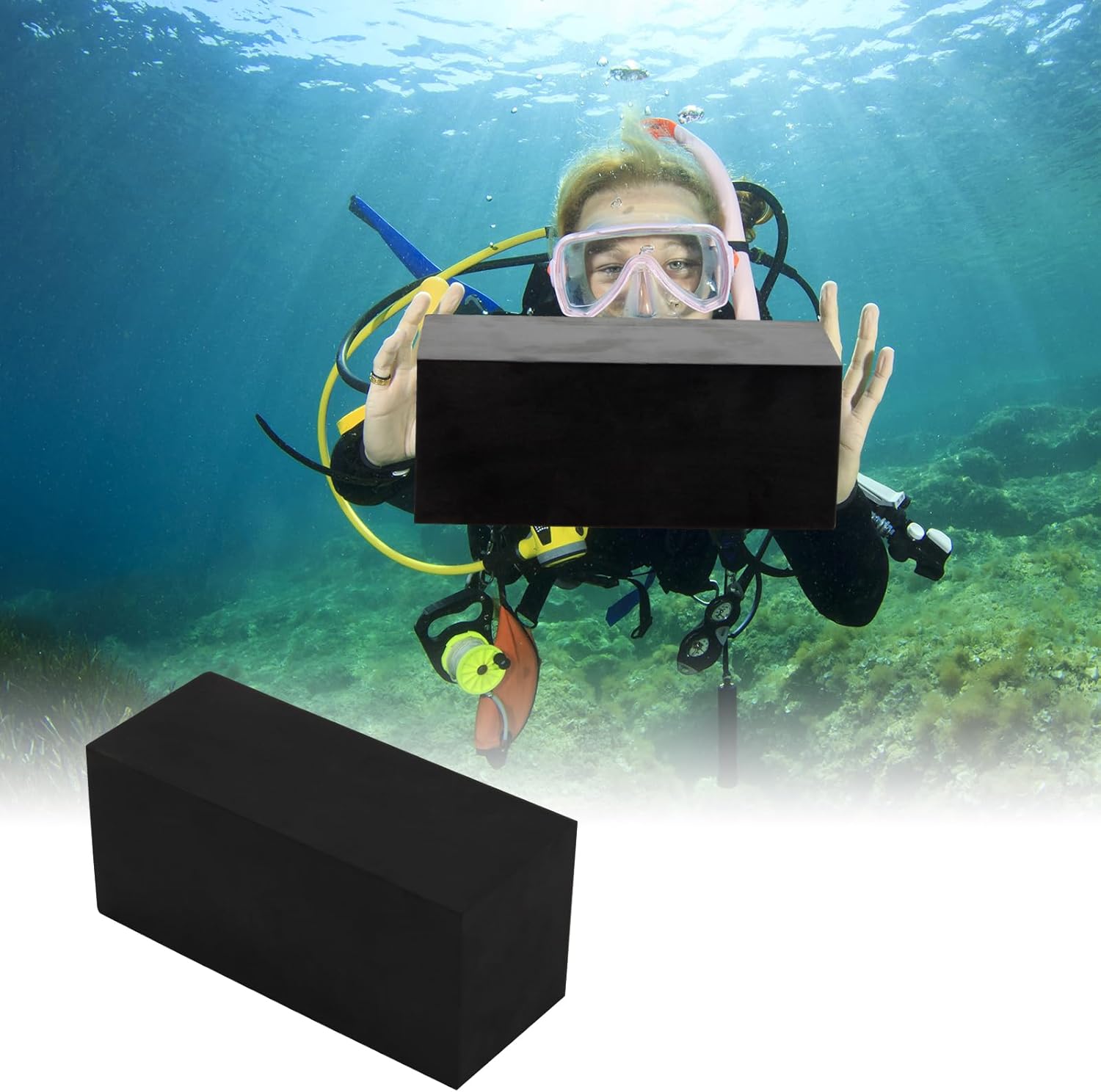 10 LBS Rubber Diving Brick, Diving Brick Swimming Pool, Safety Water Brick Diving Weight Summer Swimming Pool Safety Accessories for Strength and Rescue Training Lifesaver Equipment
