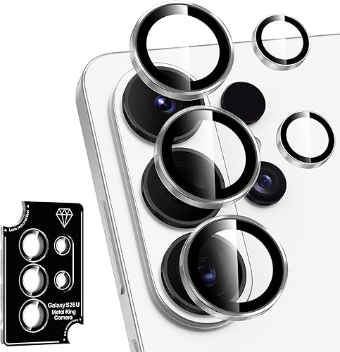 Miniatura 268 de Protector de lente de cámara para Samsung Galaxy S25 FE, cubierta individual de lente de vidrio templado con anillo de metal, [fuerte adsorción]