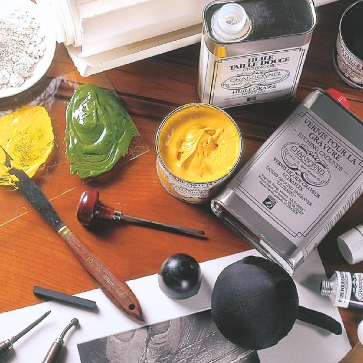 Charbonnel Etching Ink, 200 mL, Permanent Green