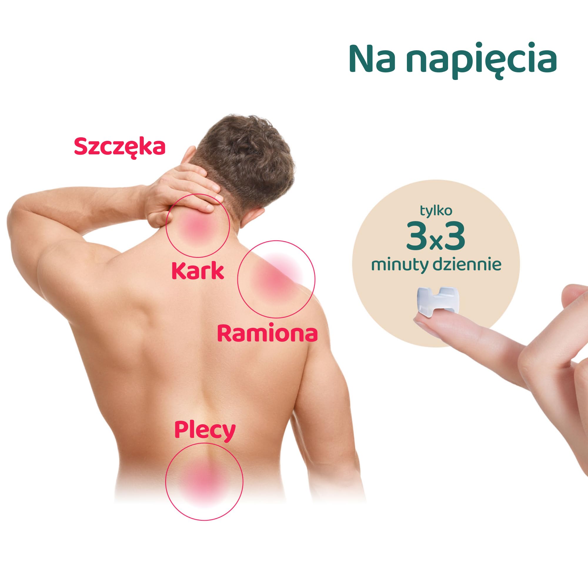 TJ-Motion Aligner 2,5 cm – relaks szczęki i aktywacja nerwu błędnego – zestaw 2 szt. z silikonu medycznego – przeciw bólom szczęki, karku i pleców – nie zawiera BPA, wegański, bezzapachowy.