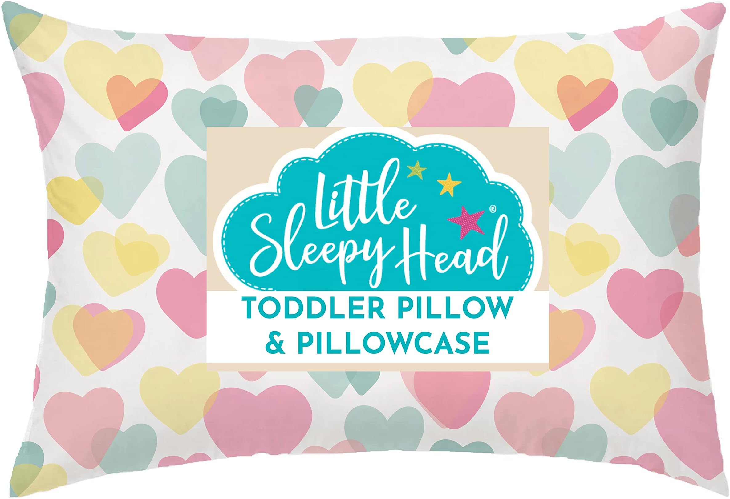 Toddler Pillow With Pillowcase (Hearts)