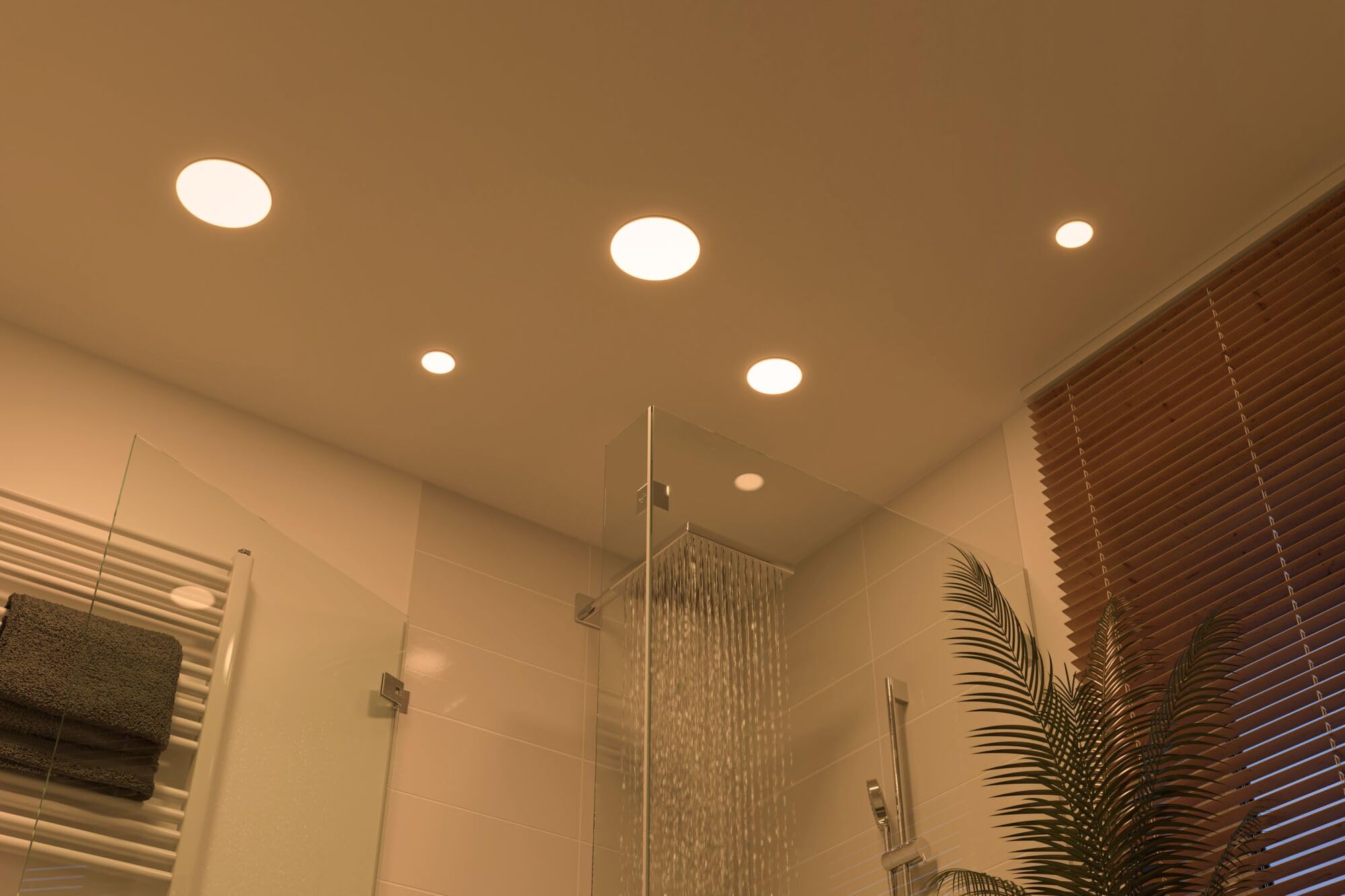 Paulmann 92388 Panel LED, oprawa do zabudowy Veluna VariFit, IP44 125mm okrągła, w kompl. oprawa sufitowa 1x8,5 W satynowa tworzywo sztuczne 3000 K