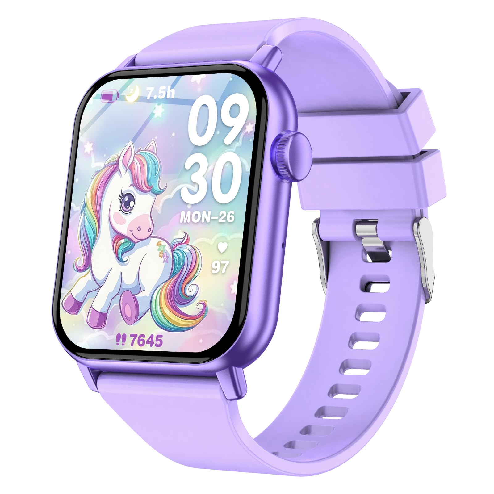 Smart Watch for Kids 12 Puzzle Games HD Touch Screen Watches Step Counter Heart Rate Sleep Monitor Flashlight