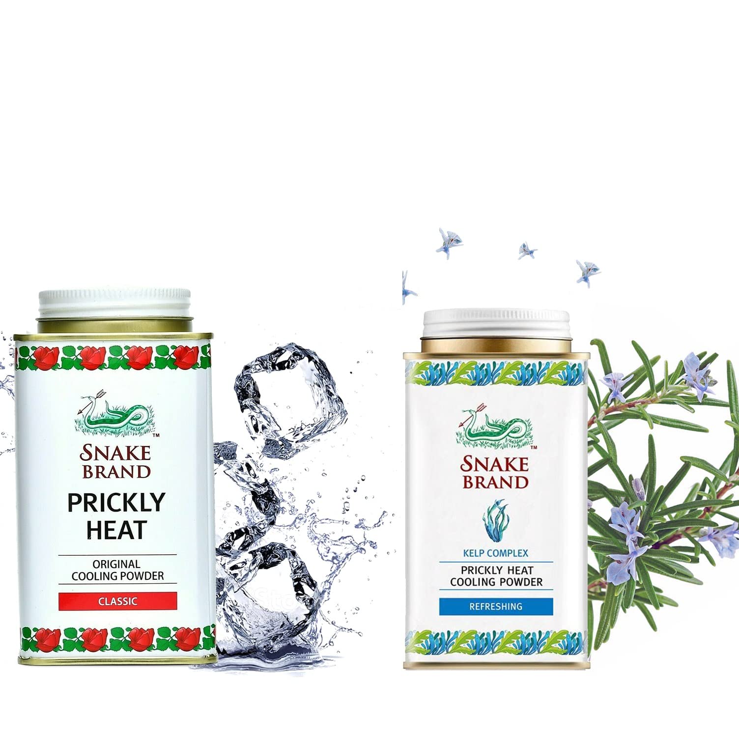 prickly heat cooling powder Pack of 2 140gm Each (Classic & Refreshing)