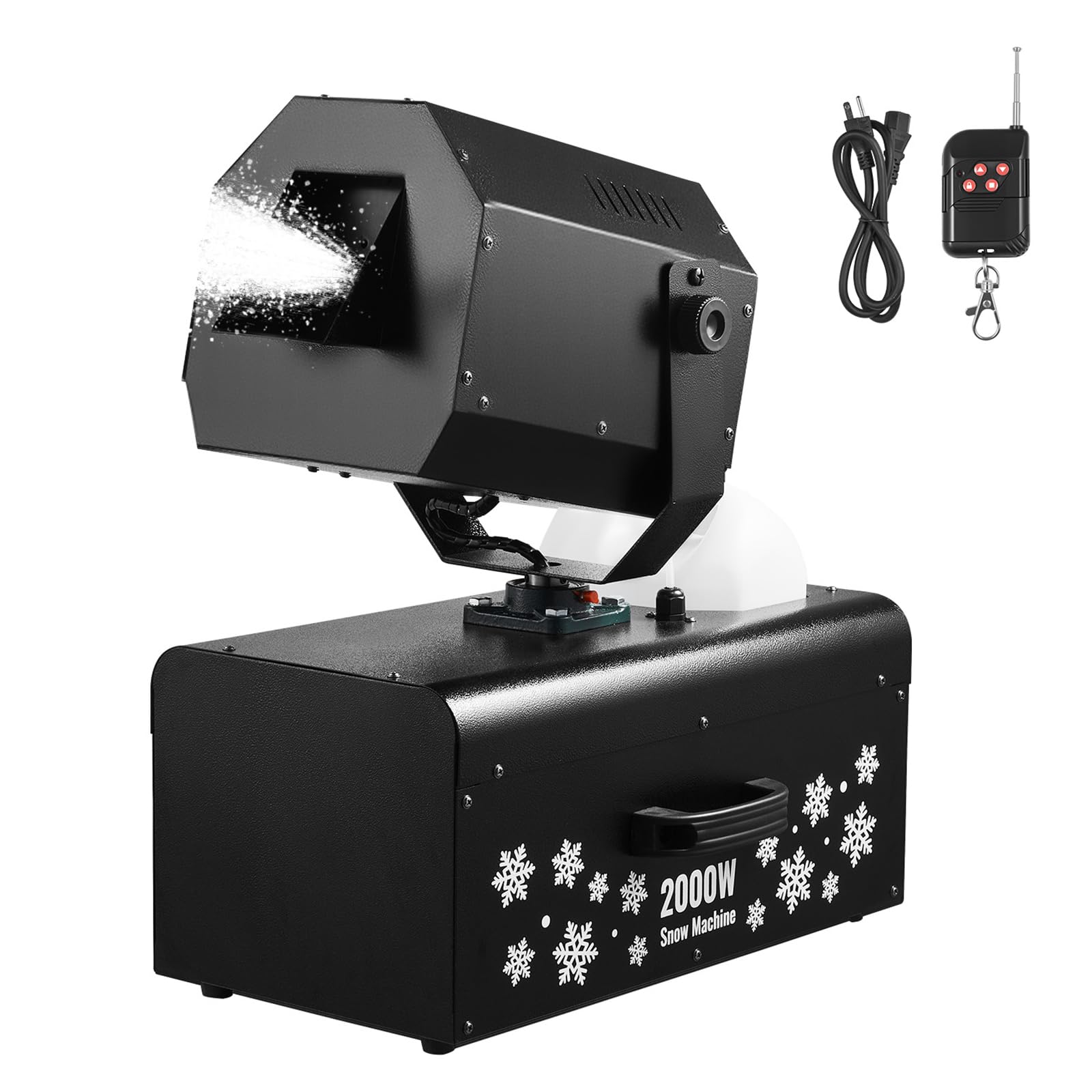 VEVOR Snow Machine, High Output 70㎡ Wide Coverage 2000W Snow Maker Machine with 2 Remotes Control, 90° Shaking Head Jet Foam Machine Snow Spraying Machine for Christmas Parties Wedding Stage Effect