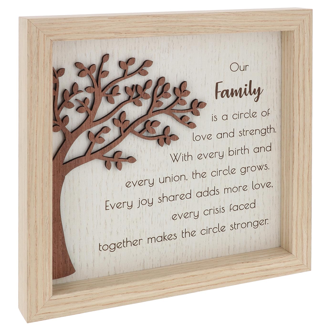 Shudehill Giftware Tree of Life Wooden Square Sentimental Message Plaque - Nan, Daughter, Friends, Family, Home Designs Gift Idea (Family)