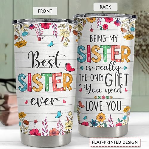Vista 2 de SANDJEST Vaso térmico de 20 onzas con aislamiento térmico de acero inoxidable para mujer, regalo para cumpleaños, Navidad hermana