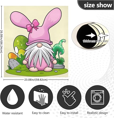 Miniatura 3 de Nander Cubierta magnética de gnomo para lavavajillas de huevos de Pascua, 23 x 26 pulgadas, cubierta de imán reutilizable para refrigerador,