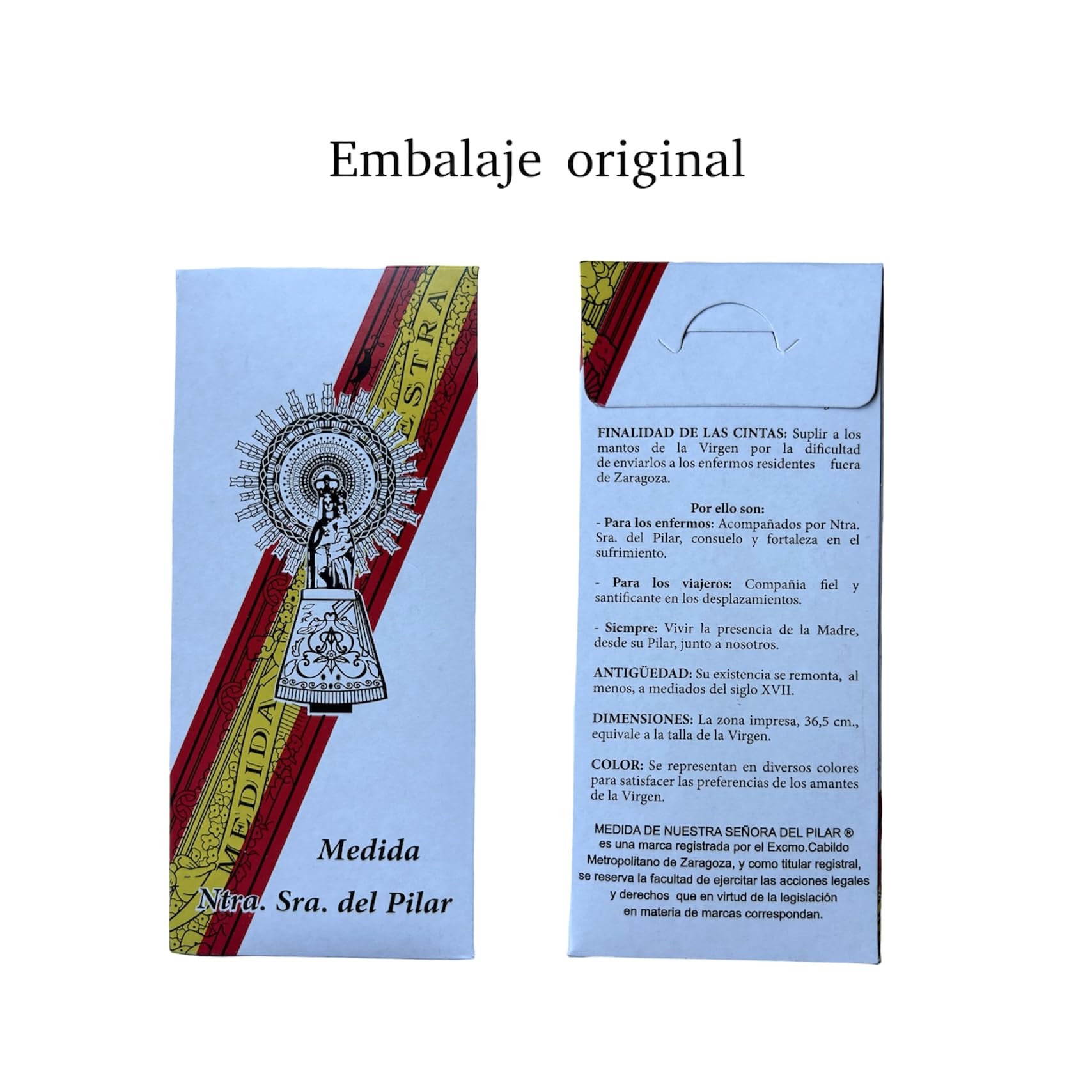 Genérico Cinta Original de la Medida de la Virgen del Pilar. Pulsera Bandera España Nuestra Señora del Pilar.