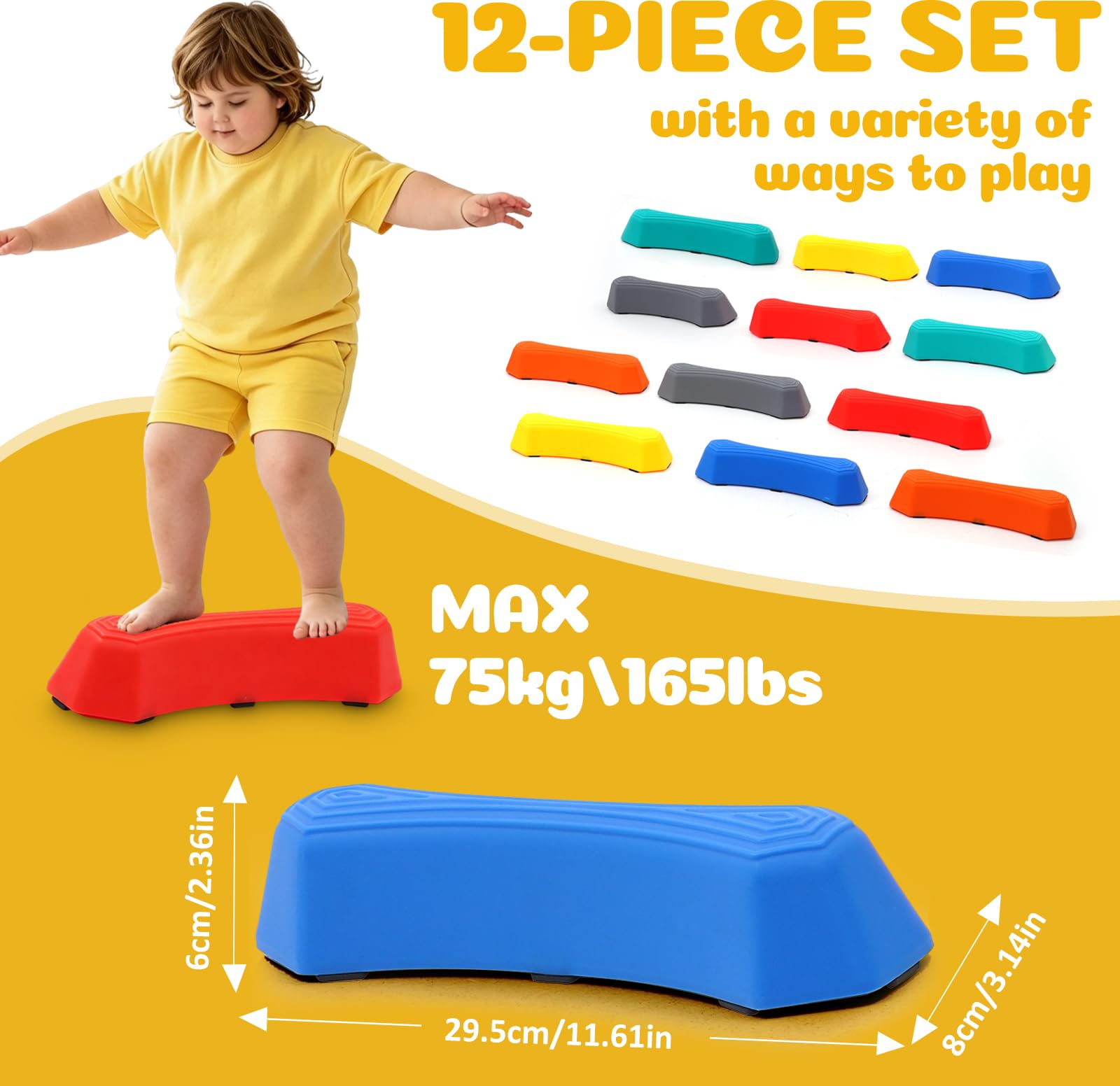 Piedras de Equilibrio Niños 12 Piezas Apilables