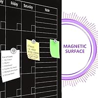 Vista 135 de J&J worldwide Glass Whiteboard Yearly Calendar - 35" X 47" Large Wall Whitrboard - White Board Dry Erase Planner for Wall Home, School, Office