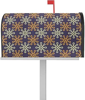 Mailbox Covers Magnetic Post Box Cover Chic Textures Bohemian Boho Floral Print Mailbox Cover for Outdoor Garden Yard Decorations Standard Size 18.5" X 21.7"
