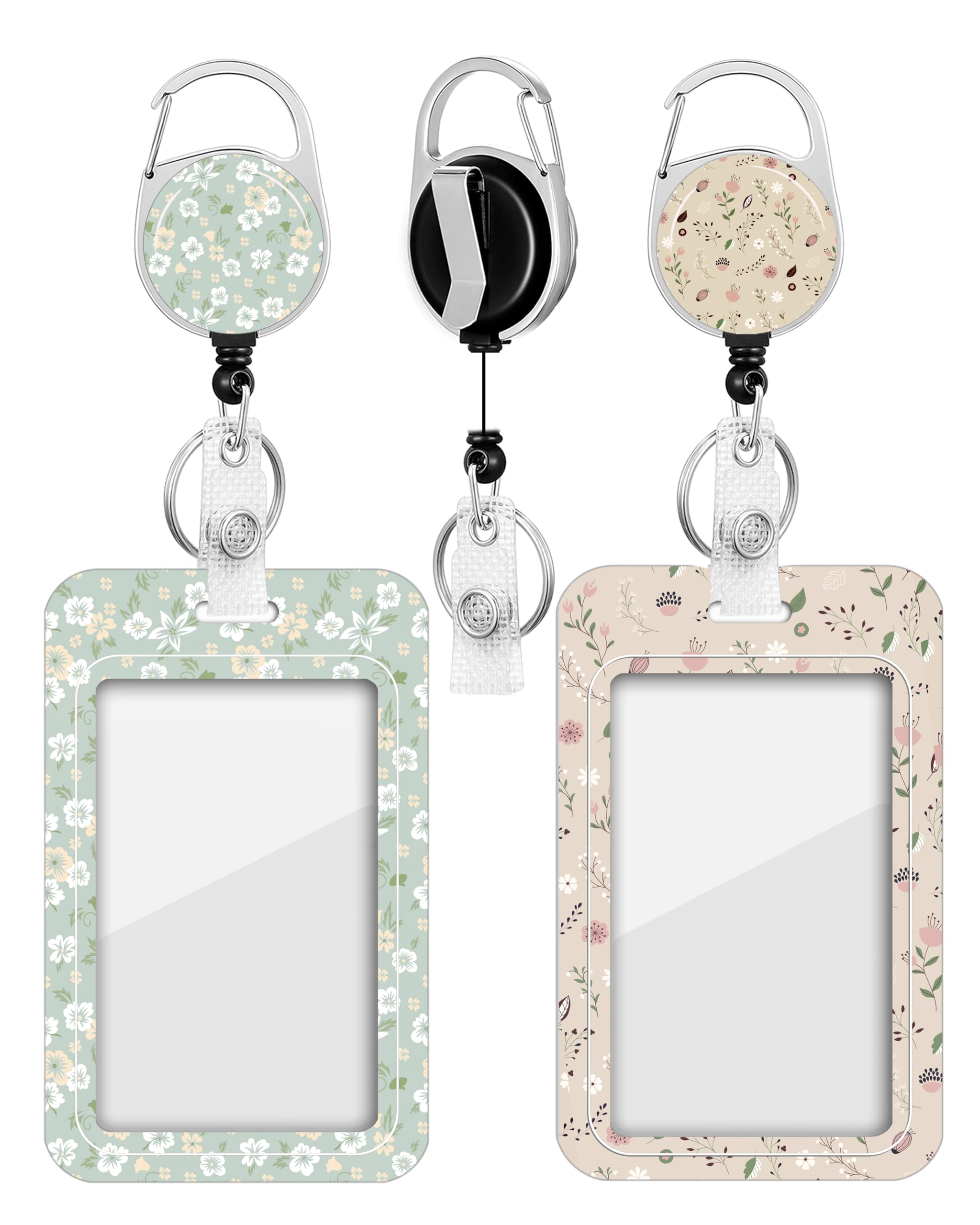 Photo 1 of 2 Pack Badge Holder and Heavy Duty Retractable Reel, ID Badge Holders with Retractable Clip for Nurse Teacher Student Office Women MenBIN 10-QA-40
