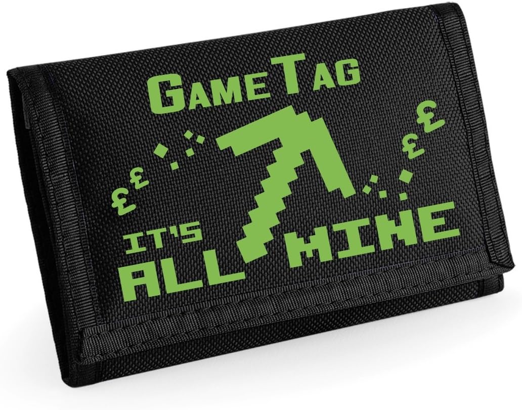 IT'S ALL MINE Kids Gaming Wallet with optional free Personalisation - Black/Green