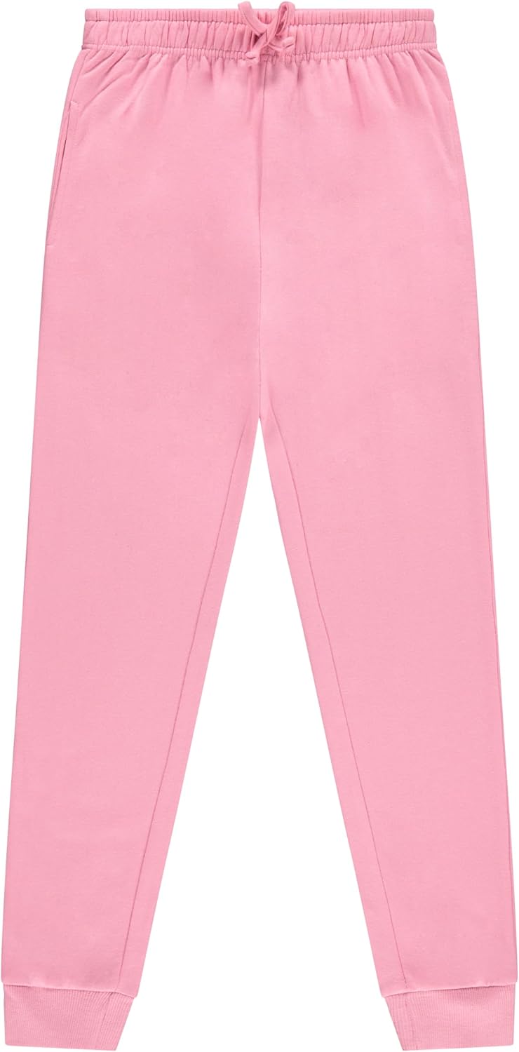 Pink Angel 2-Pack Girls' Fleece Joggers – Soft Multipack Sweatpants for Toddlers to Big Kids (Sizes 2T–16)